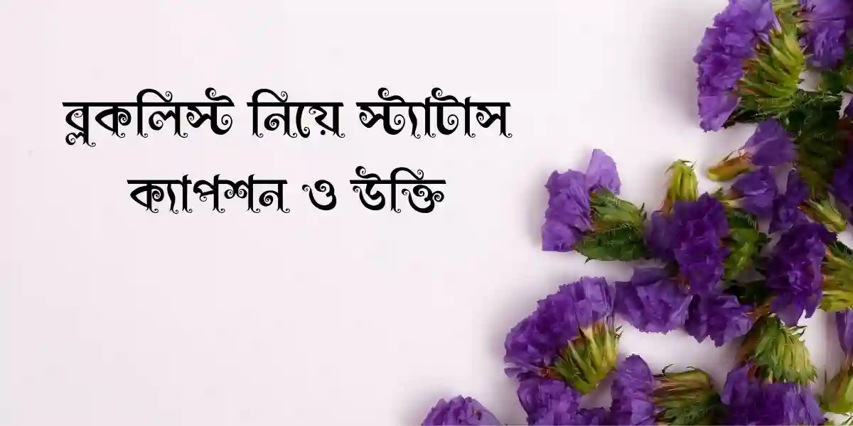 60+ ব্লকলিস্ট নিয়ে স্ট্যাটাস,ক্যাপশন ও উক্তি